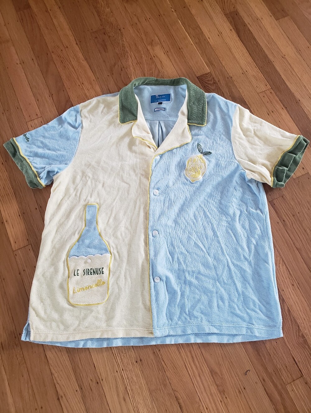 Tombolo x Le Sirenuse Limoncello Cabana Color Block Terrycloth XLarge Resortwear